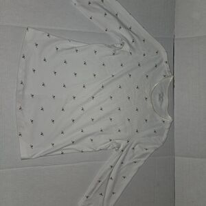 Christopher & Banks Cream Top with Bee Pattern